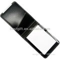 Black leather note card holder With Pen
